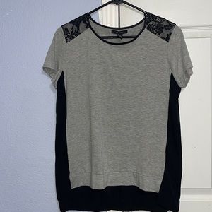 Gray and black blouse